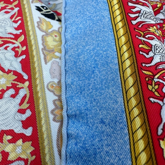 🔹 Hermès Silk scarf  CHASSE EN INDE - Picture 10 of 16